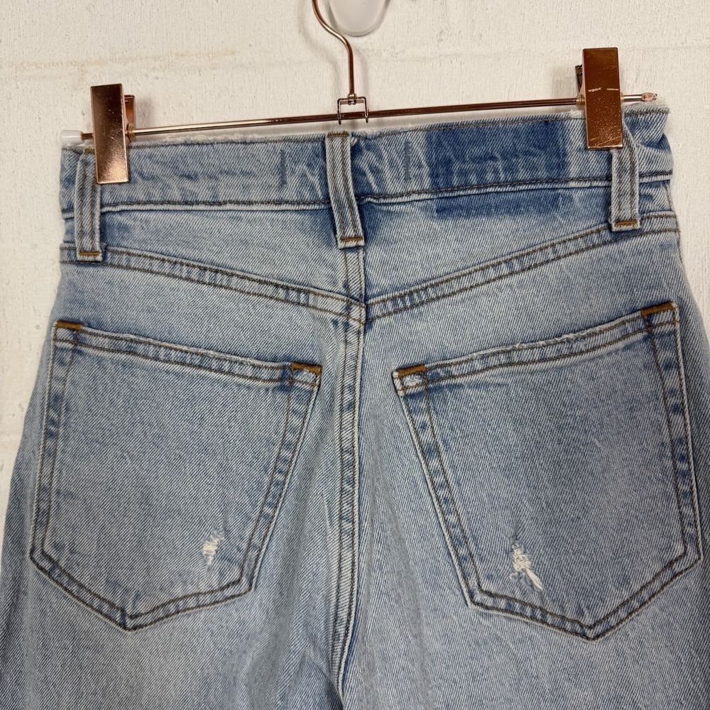 Abercrombie Fitch 90s Straight Ultra High Rise Women's Jeans Split Hem 24/00s - Picture 11 of 16